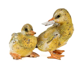 Figural Grouping of Austrian Cold-Painted Bronze Miniature Ducklings