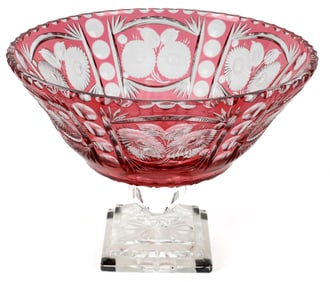 Bohemian Cut-To-Clear Footed Centerpiece Bowl