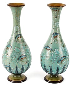 Pair of Doulton Lambeth Pottery Vases