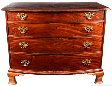 Chippendale Mahogany Bowfront Chest Ca. 1800