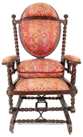 Victorian Hunzinger Attr. Platform Rocker, Original Upholstery
