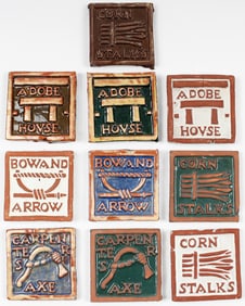 Mercer Moravian Pottery Aztec / Pre-Columbian Art Tiles