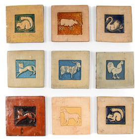 Mercer Moravian Pottery Animal Art Tiles