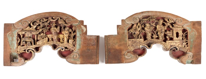 Chinese Carved & Gilt Architectural Elements, Qing Dynasty