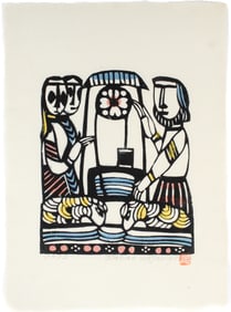 Sadao Watanabe (Japanese, 1913-1996) Jacob At The Well, Signed Stencil Print