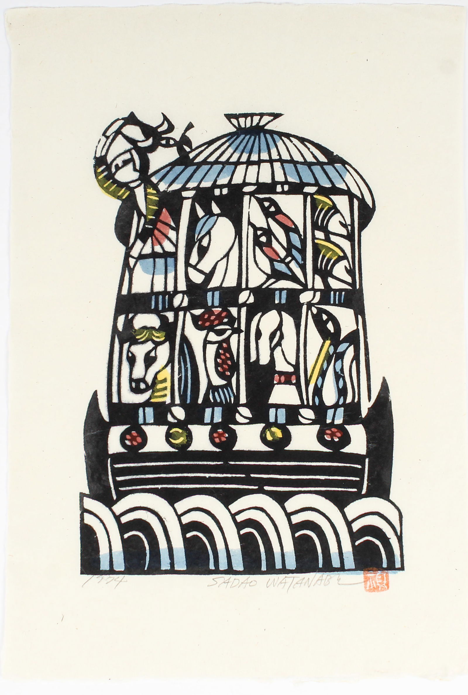 シルクスクリーン　Tetsuro Sawada Tetsuro Sawada Silkscreen DAWNING Signed Framed Japanese Art