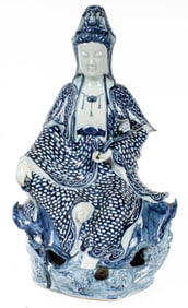 Blue and White Porcelain Guanyin, the Bodhisattva of Compassion