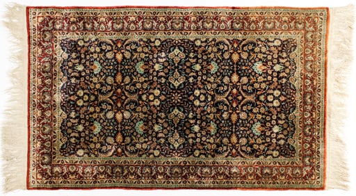 Persian Kashan Silk Rug, 5.1' 3.1'
