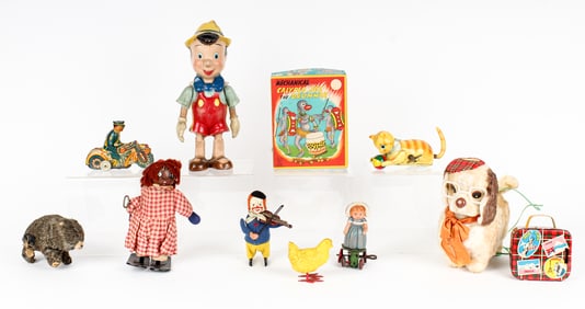 Vintage Toys Incl. Calypso Joe the Drummer, Tin, Windup, Hot Mammy, Etc.