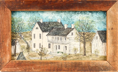 Dolores Hackenberger (American, 1930-2024) Vintage Homestead, Oil on Canvas Painting