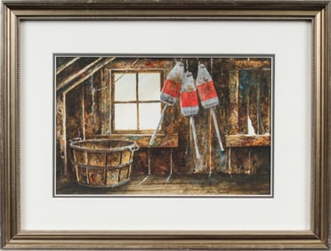 Bradley Hendershot (American, Contemporary) Monhegan Island Study #36, Original Maine Watercolor