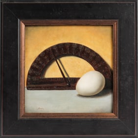 Katharine Krieg (American, B. 1970) On the Thirds, Oil on Board Painting