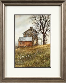 Bradley Hendershot (American, Contemporary) Rural Pennsylvania Study #149: Evening Light, Watercolor
