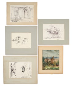 Margery Pyle (American, B. 1903) Five Works on Paper