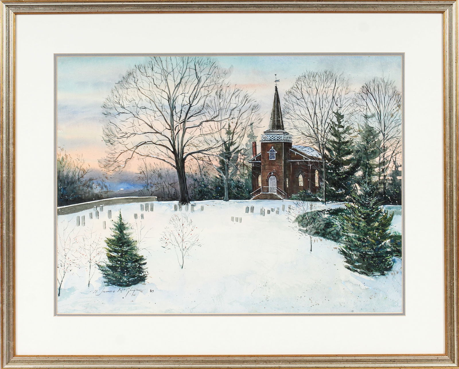 W. James McGlynn (American, B. 1944) Lower Brandywine Presbyterian Church, Watercolor Painting (1 of 8)