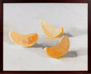 David Oleski (American, B. 1961) Three Tangerine Pieces, Oil on Canvas Painting