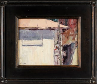 Valerie Craig (Pennsylvania, Contemporary) The Shed, Oil on Canvasboard Painting