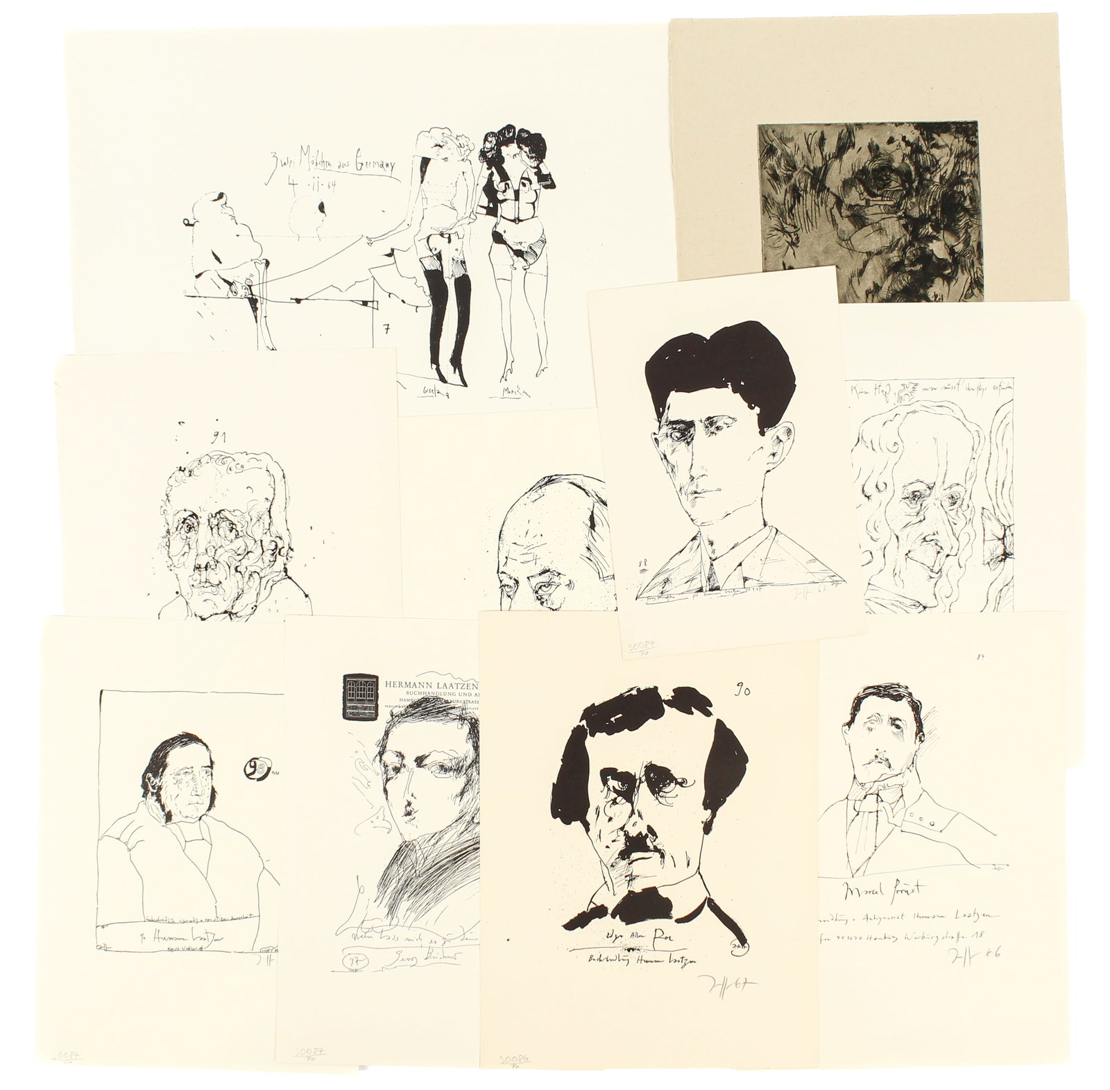 Horst Janssen (German, 1929-1995) Signed Lithographs, Etching (1 of 5)
