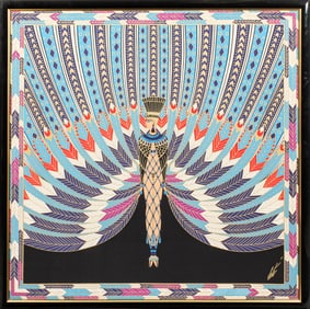 Erte The Nile Framed Silk Scarf