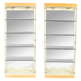 Two Henredon Lighted Display Cabinets / Cases