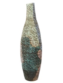 Large Postmodern Studio Pottery Floor Vase, 45"