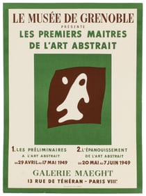 Jean Arp 1949 Galerie Maeght Exhibition Poster Mourlot Imp. Grenoble