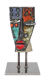 Kimmy Cantrell (American, B. 1957) Deviation, Ceramic Sculpture on Stand