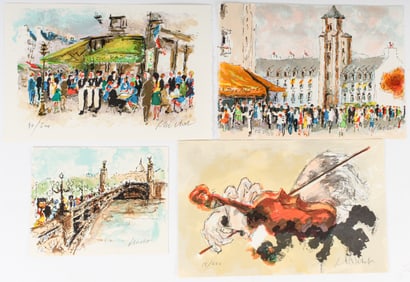 Emmanuel Urbain Huchet (French, 1930-2014) Four Signed and Numbered Lithographs