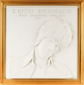 Andrew Wood (British, B. 1950) Keith Richards, Plaster Relief Sculpture, House of Blues