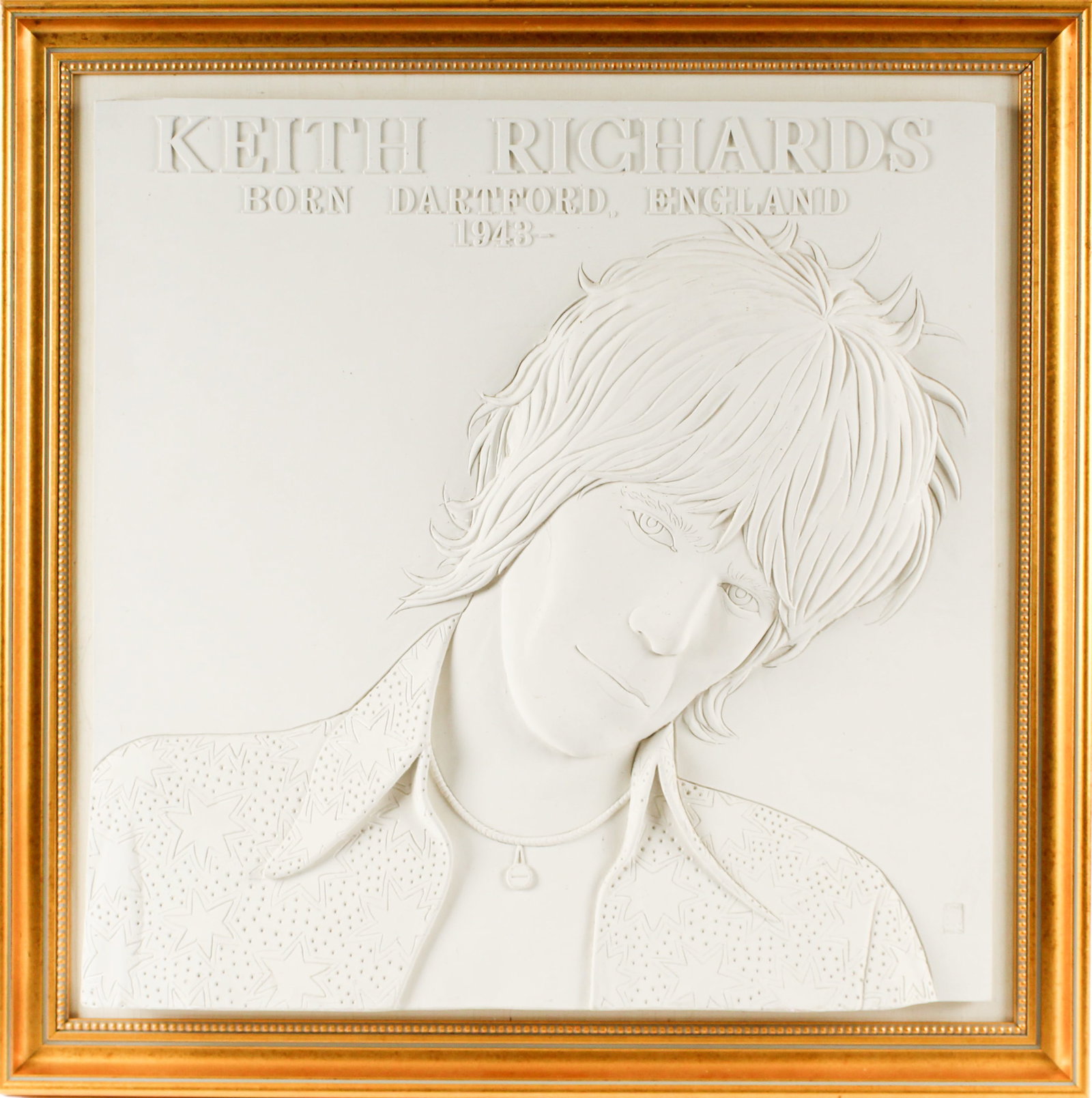 Andrew Wood (British, B. 1950) Keith Richards, Plaster Relief Sculpture, House of Blues (1 of 3)