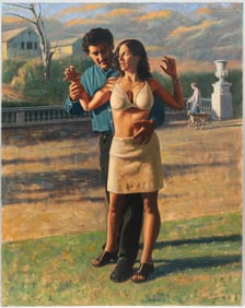 John Thornton (American, B. 1952) Yes and No, Oil on Canvas Painting
