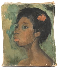 Sheila McGinnis (American, 20th Century) Portrait of an African American Woman, Oil on Canvas
