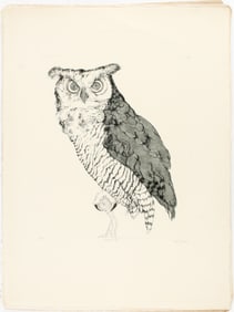 Christine McGinnis (American, 1937-2019) Twenty-Four Horned Owl Signed Etchings