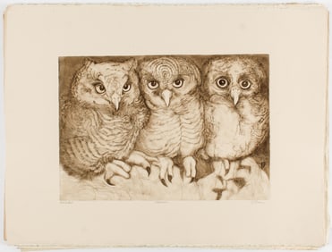 Christine McGinnis (American, 1937-2019) Thirty Fledglings Signed Bird Etchings