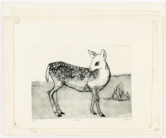 Christine McGinnis (American, 1937-2019) Twenty-One Fawn Signed Etchings
