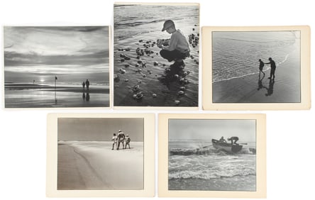 R.R. LaPelle (American, 20th Century) Five Beach Theme Silver Gelatin Print Photographs, "Climbing