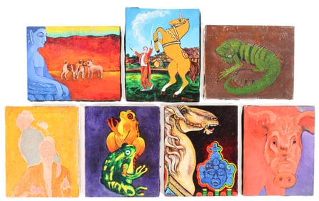 Christine McGinnis (American, 1937-2019) Group of Seven Acrylic on Canvas Paintings