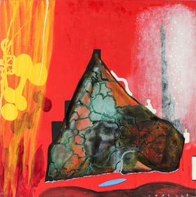 Rodger LaPelle (American, 1936-2020) Floating Mountain, Oil on Board Painting