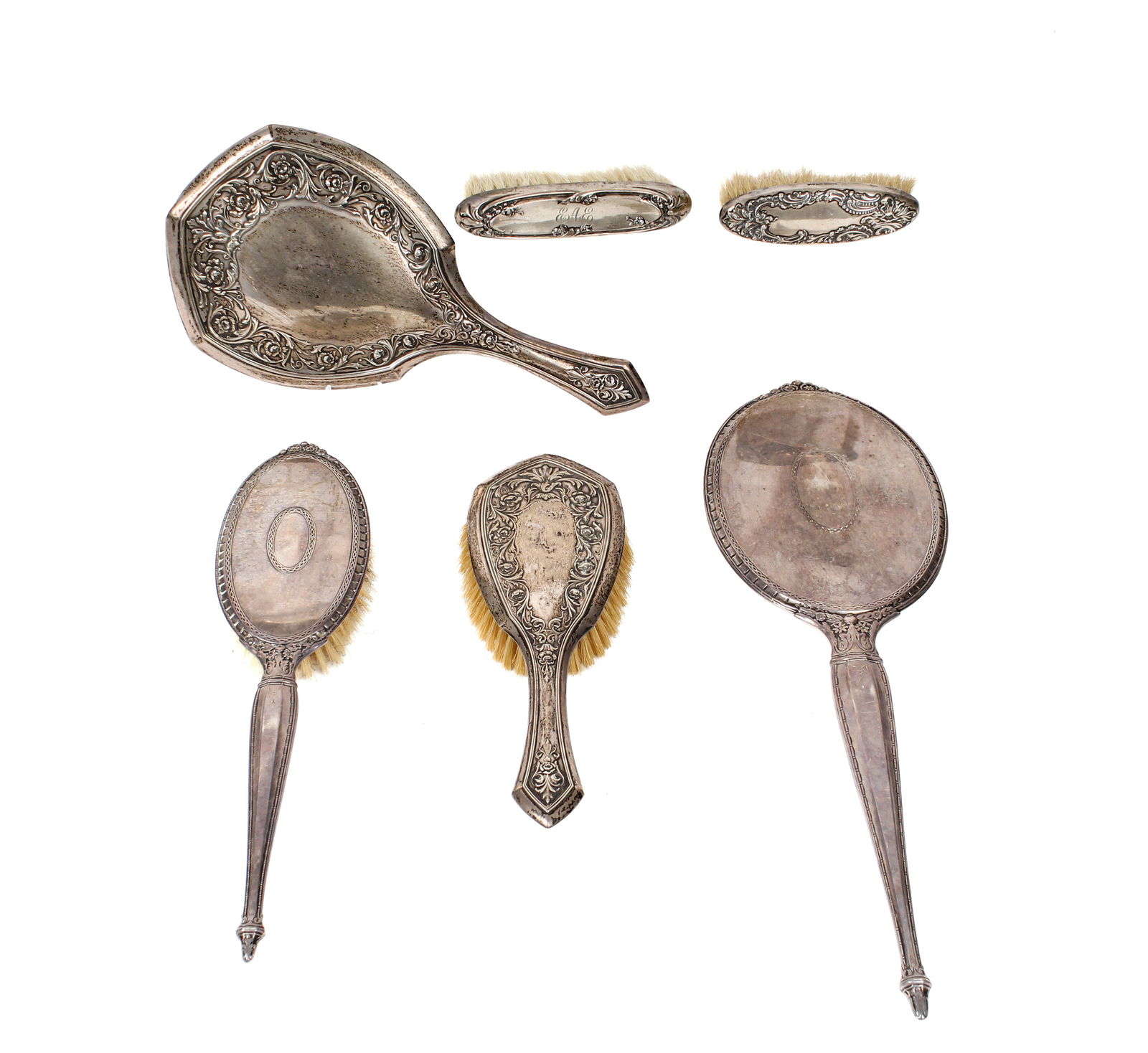 Art Nouveau Sterling Silver Vanity Set (1 of 8)