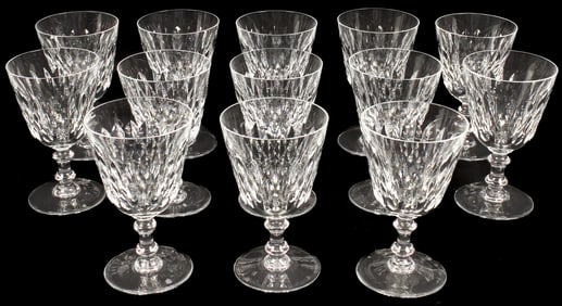 Twelve Baccarat Crystal Armagnac Port Wine Glasses