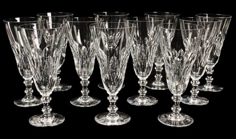 Eleven Baccarat Crystal Armagnac Champagne Glasses
