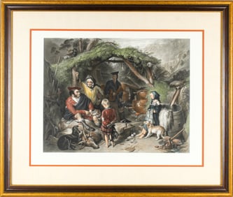 After Edward Landseer (British, 1802-1873) The Illicit Highland Whisky Still, Engraving by Henry