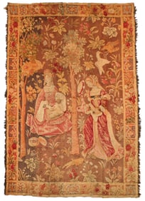 Flemish or French Reproduction Medieval Tapestry