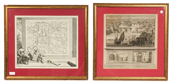 Two Maps of Rome Ca. 1700 Incl. Francois Halma, Jan Goeree