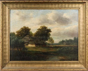 19th Century Continental Landscape, Oil on Panel Painting