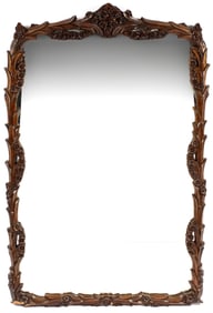 Large Art Nouveau Style Wooden Framed Mirror