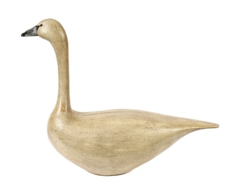 Carved Wooden Swan Decoy