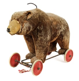 Vintage Steiff Ride On or Pull Toy Bear on Wheels