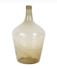 19th Century Large American or Continental Champagne/Topaz Blown Demijohn