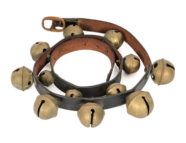 Strap of Antique 19th Century Graduated Sleigh Bells